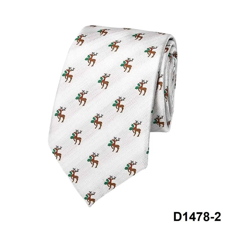 Festive Neckwear Reindeer Woven Necktie Christmas Tie