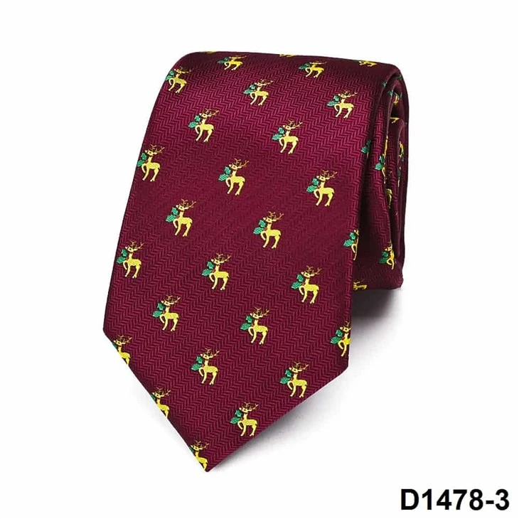 Festive Neckwear Reindeer Woven Necktie Christmas Tie