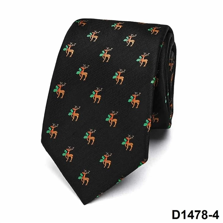 Festive Neckwear Reindeer Woven Necktie Christmas Tie