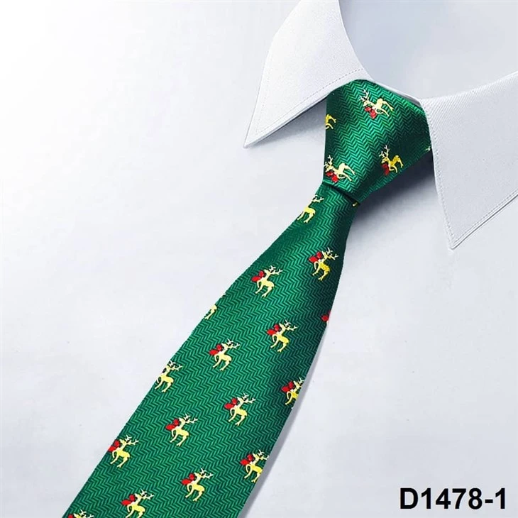 Festive Neckwear Reindeer Woven Necktie Christmas Tie