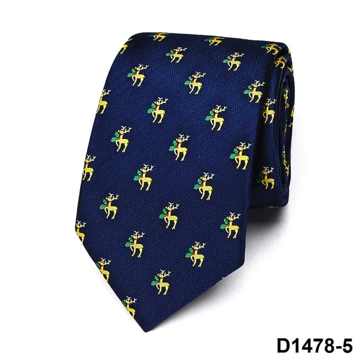 Festive Neckwear Reindeer Woven Necktie Christmas Tie