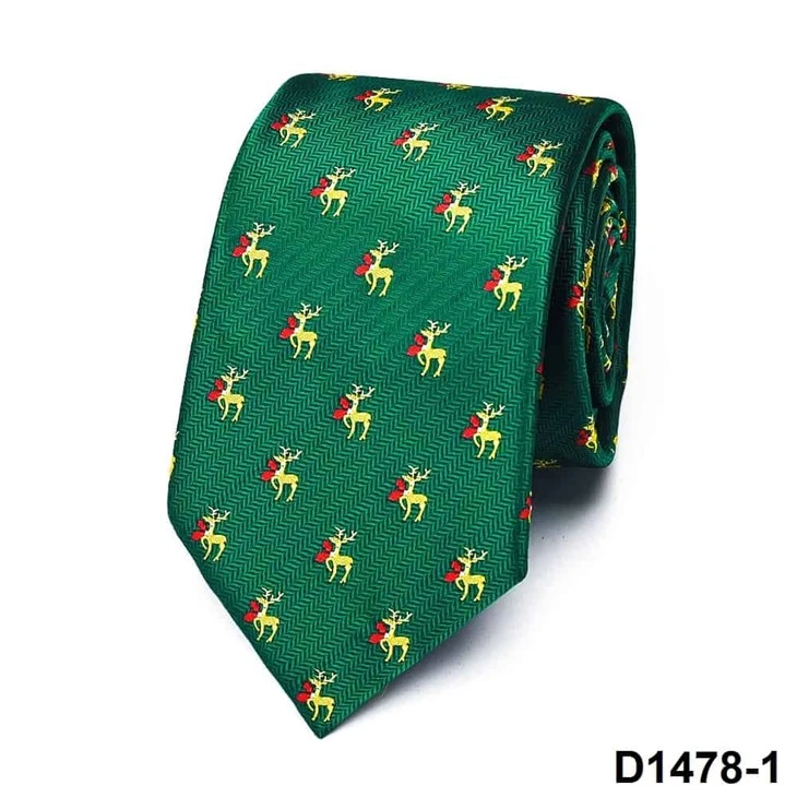 Festive Neckwear Reindeer Woven Necktie Christmas Tie